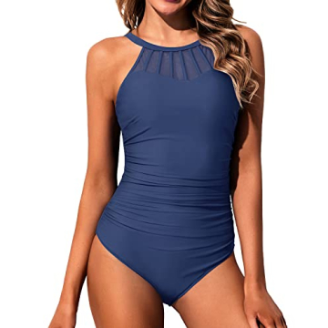 Flattering High Neck One Piece Swimsuit for Women