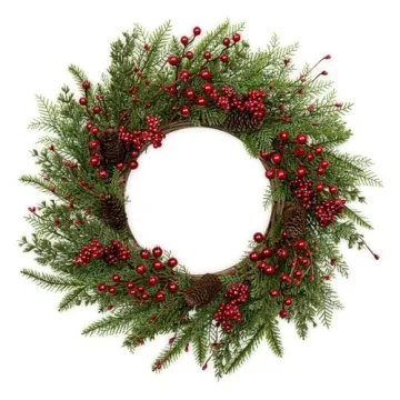 JINGHONG 22-Inch Christmas Wreath – A Beautiful Holiday Decoration