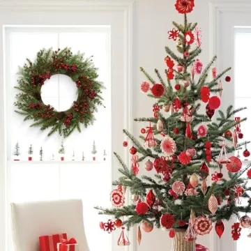 JINGHONG Christmas Wreath - 22 Inch Holiday Beauty