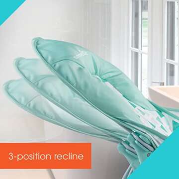 Summer Infant Deluxe Baby Bather With Warming Wings (Green Triangle) - Bath Support for Use in the S...