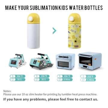 Buy PYD Life 8 Pack Kids Sublimation Water Bottles 12 OZ