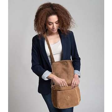 Leather Shoulder Bag for Women - Leather Vintage Crossbody Saddle Bag Purse - Boho Sling Bag Travel ...