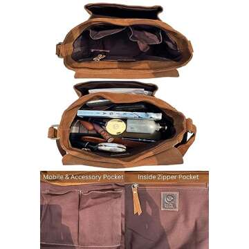 Leather Vintage Crossbody Saddle Bag for Women