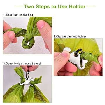 Hands-Free Dog Poop Bag Dispenser & Holder Set