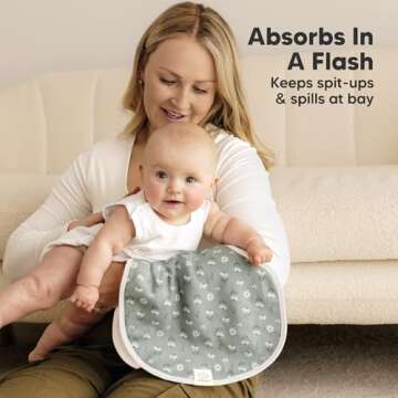 KeaBabies Organic Burp Cloths - Soft and Absorbent Set
