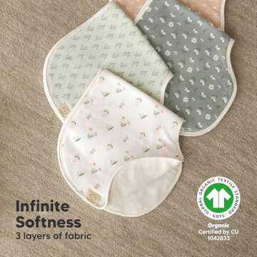 KeaBabies Organic Burp Cloths - Soft and Absorbent Set