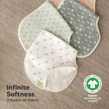 KeaBabies Organic Burp Cloths - Soft and Absorbent Set