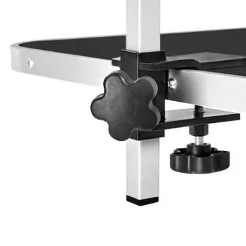 Yaheetech Foldable & Portable Pet Grooming Table for Home - Stainless Steel H-Shape Frame Height Adjustable Pet Beauty Table w/Arm/Noose/Mesh Tray, 45in x 24in