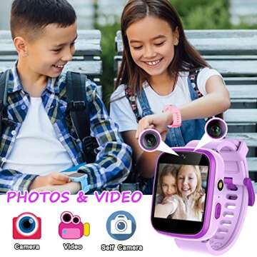 Vakzovy Kids Smart Watch for Girls, Gifts for 3-10 Year Old Girls Dual Camera Touchscreen Toddler Wa...
