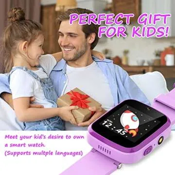 Vakzovy Kids Smart Watch for Girls, Gifts for 3-10 Year Old Girls Dual Camera Touchscreen Toddler Watches with Music Player, Educational Toys Toddles Birthday Gift for Girls Ages 4 5 6 7 8