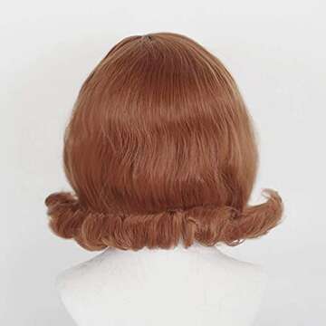 Geagle Bethy Wig Short Orange Curly Wig Brown Wavy Wig Cosplay Costume Accessories
