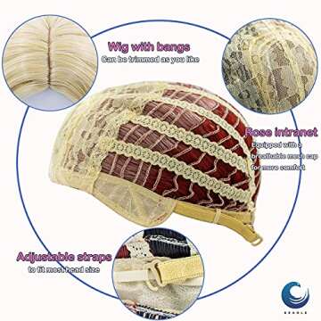 Geagle Bethy Wig Short Orange Curly Wig Brown Wavy Wig Cosplay Costume Accessories