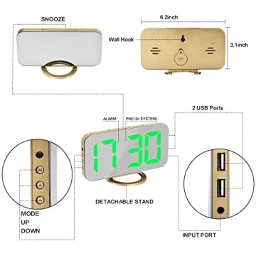 SZELAM LED Alarm Clock with Dual USB Ports - Stylish & Functional
