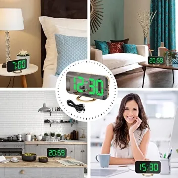 SZELAM LED Alarm Clock with Dual USB Ports - Stylish & Functional