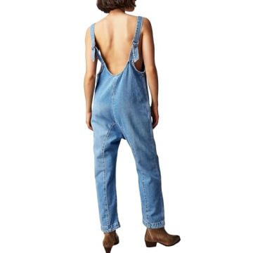 Stylish Denim Overall Jumpsuit for Women - Adjustable Straps