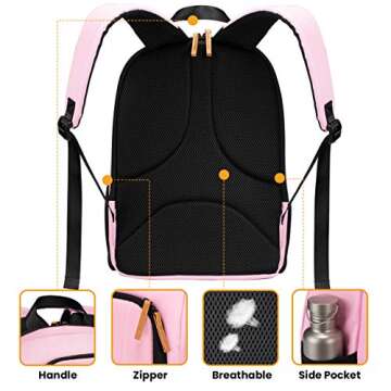 TARION Camera Backpack Waterproof Camera Bag Large Capacity Camera Case with 15 Inch Laptop Compartment Rain Cover for Women Men Photographer Lens Tripod Pink