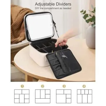 Relavel Makeup Bag with Lighted Mirror for Travel