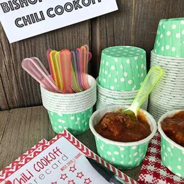 Mini Taster Spoons in Colorful Variety - 150 Pack