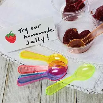 Mini Taster Spoons in Colorful Variety - 150 Pack