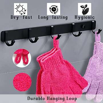 Shower Gloves,24 Pcs Exfoliating Bath Gloves,Body Scrub Gloves with Hanging Loop for Beauty Spa Massage Skin Shower Body Scrubber-12 Colors
