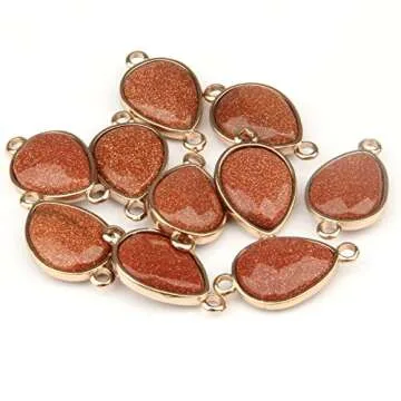 LE SKY 12 Pcs Natural Stone Connectors for Jewelry Making
