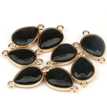 LE SKY 12 Pcs Natural Stone Connectors for Jewelry Making
