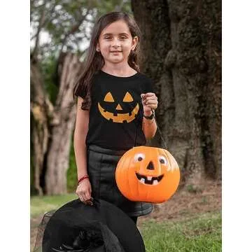 Jack O Lantern Face Pumpkin Shirt Boys Girls Toddler Halloween Shirts for Kids 3T Black
