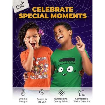 Jack O Lantern Face Pumpkin Shirt Boys Girls Toddler Halloween Shirts for Kids 3T Black