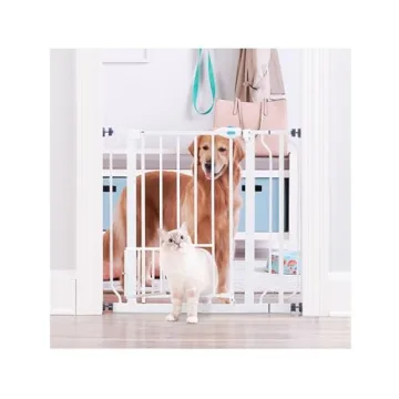 Carlson Extra Wide Walk Through Pet Gate with Small Pet Door, Includes 4-Inch Extension Kit, Pressur...