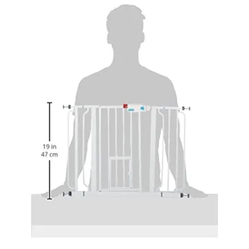 Carlson Extra Wide Pet Gate with Small Pet Door and Extension Kit