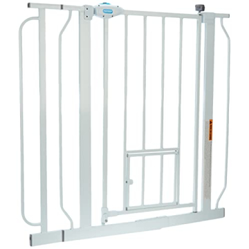 Carlson Extra Wide Pet Gate with Small Pet Door and Extension Kit