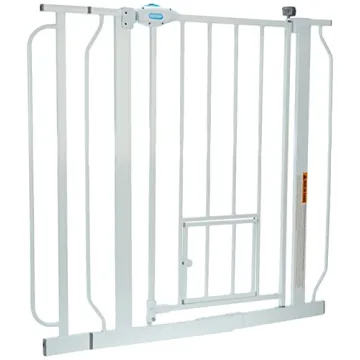 Carlson Extra Wide Pet Gate with Small Pet Door and Extension Kit