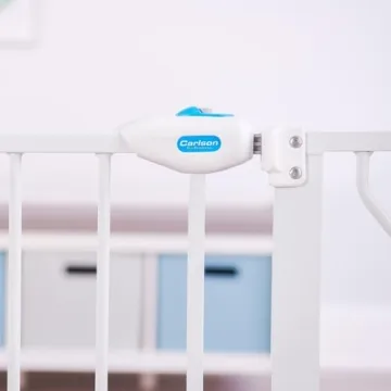 Carlson Extra Wide Pet Gate with Small Pet Door and Extension Kit