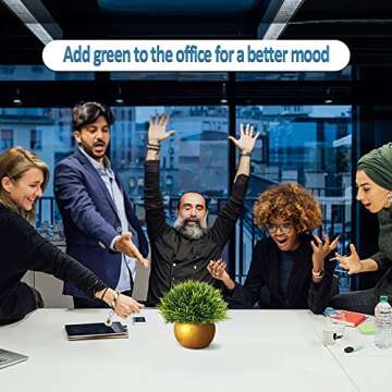 Vangold Lifelike Artificial Plants Plastic Grass Plants with Pots for Christmas Home/Office Decor (1pcs)