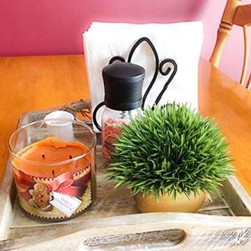 Vangold Lifelike Artificial Plants Plastic Grass Plants with Pots for Christmas Home/Office Decor (1pcs)