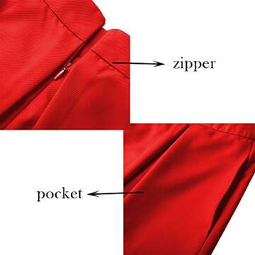 Yige Women's High Waist Flared Skirt Pleated Midi Skirt with Pocket