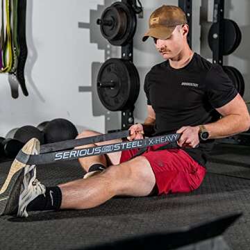 Serious Steel Fitness Latex Free Resistance Bands | Use for Pull-Ups, at Home Workouts, and Strength Training (41" Black Set)