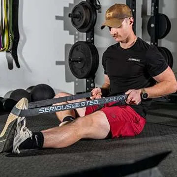 Serious Steel Fitness Latex Free Resistance Bands | Use for Pull-Ups, at Home Workouts, and Strength Training (41" Black Set)