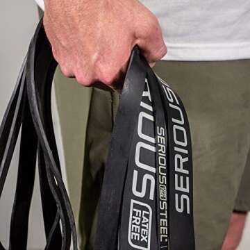 Serious Steel Fitness Latex Free Resistance Bands | Use for Pull-Ups, at Home Workouts, and Strength Training (41" Black Set)