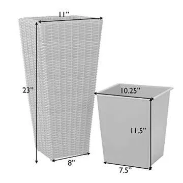 Balkene Home Alto Wicker Planter Set for Outdoor Charm