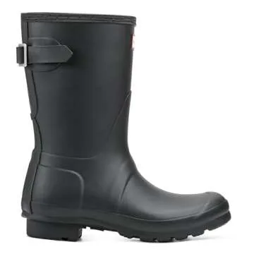 Hunter Original Short Back Adjustable Rain Boots Black 8 M