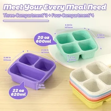 Stackable Bento Lunch Box Set - 7 Pack