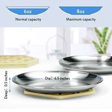 Stainless Steel Cat Dishes for Food and Water Bowls for Small Pets -4 Sets Flat Style