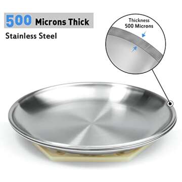Stainless Steel Cat Dishes for Food and Water Bowls for Small Pets -4 Sets Flat Style