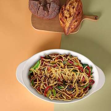 LEETOYI Porcelain Oval Au Gratin Baking Dish - 9x13, White