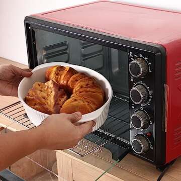 LEETOYI Porcelain Oval Au Gratin Baking Dish - 9x13, White