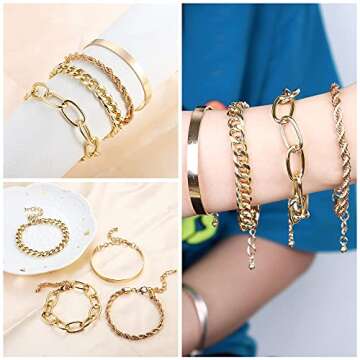 Versatile Magitaco 30 PCS Boho Gold Chain Bracelets Set