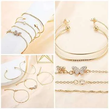 Versatile Magitaco 30 PCS Boho Gold Chain Bracelets Set
