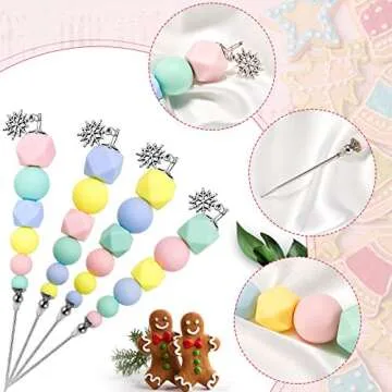 Patelai 4 Pieces Scriber Needle Sugar Stir Needle Scriber Modelling Tool Biscuit Cookie Icing Pin Cake Decorating Supplies Baking Scribe Tool for Craft