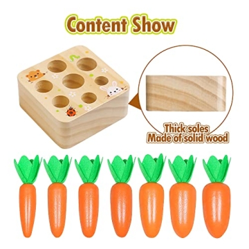 Engaging Montessori Wooden Carrot Harvest Game for Toddlers
